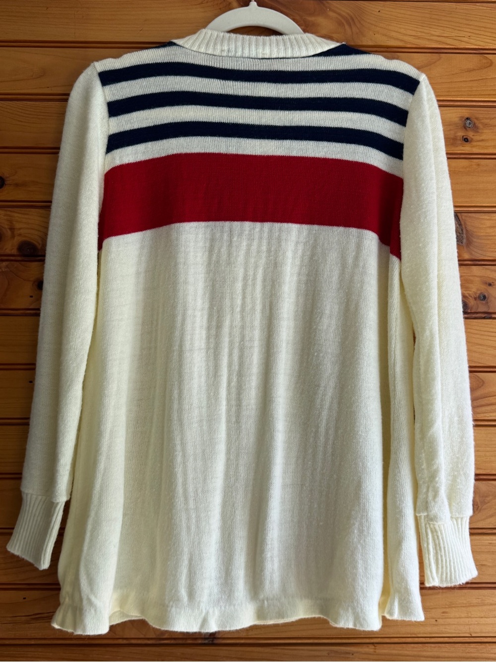 Vintage Striped Henley Sweater Turtle Embroidered Nautical Retro M - Picture 2 of 12